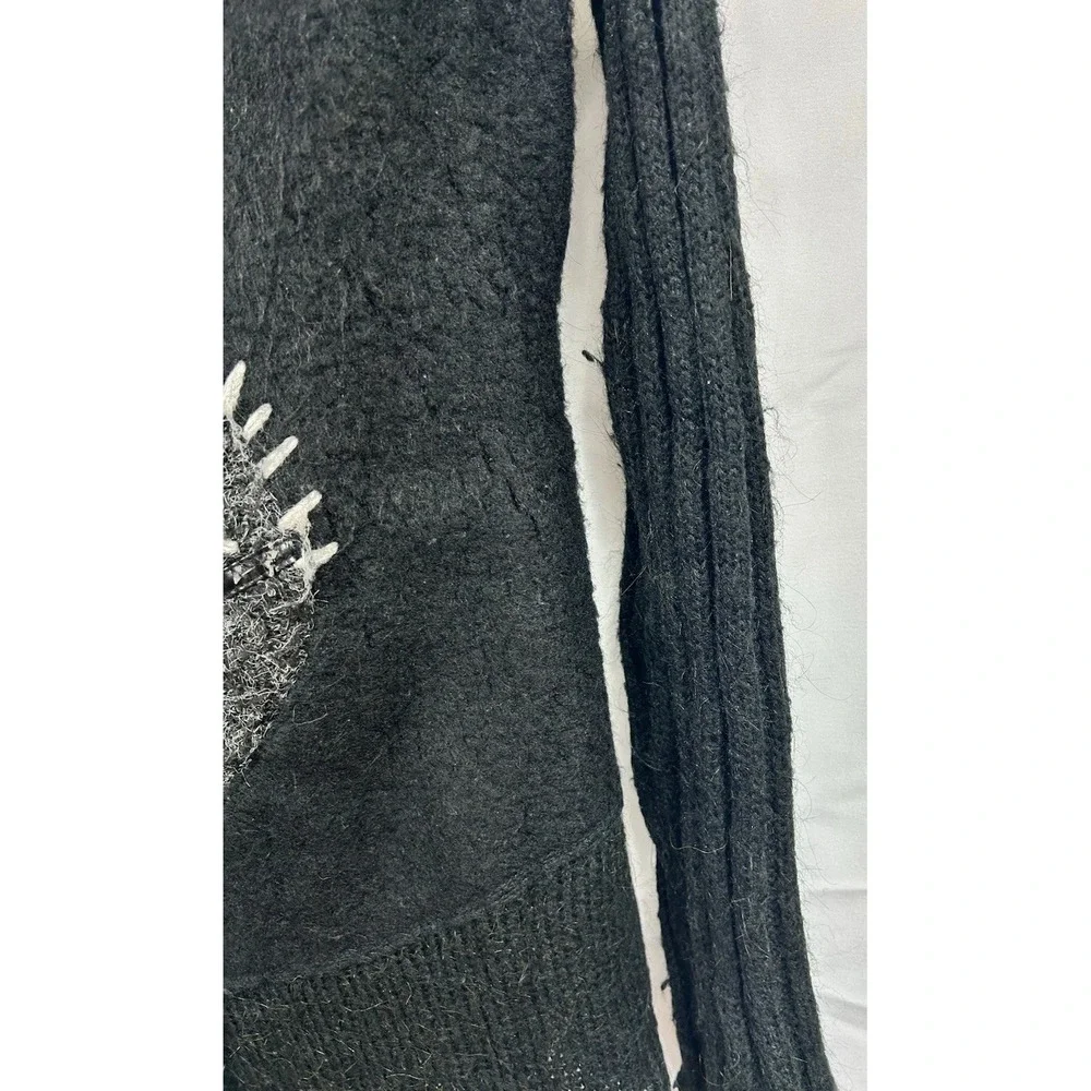 Sioni Women's Patchwork Button Up Sweater size M Whimsigoth Goth Artsy Lagenlook
